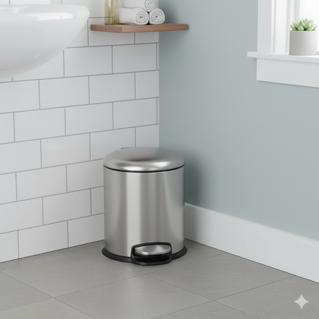 Pedallı Çöp Kovası 5 L Saten 31x23x20 cm