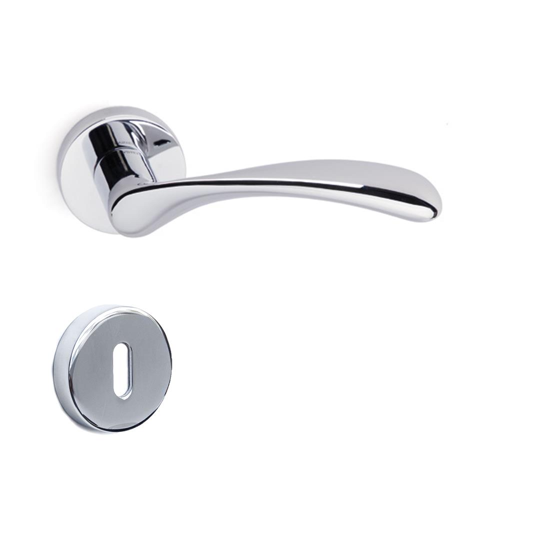 Perle Rozetli Kapı Kolu Takımı Krom Renk