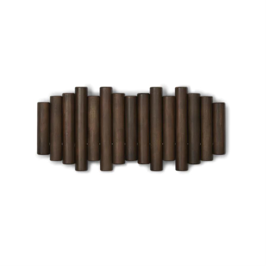 Picket Duvara Monte 5Li Askılık Ceviz Renk 38x17x4 cm