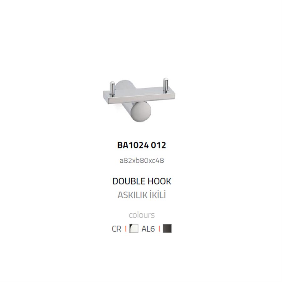 Pıvot Duvara Monte İkili Askılık Krom Krom 484x80x82 mm