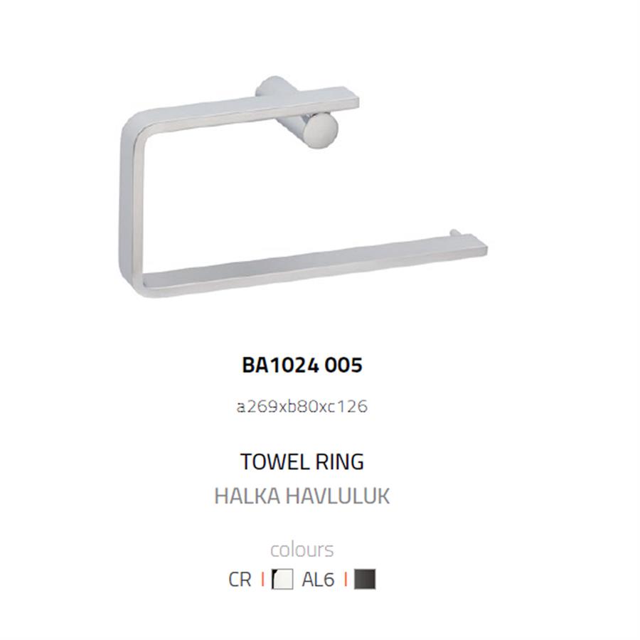 Pıvot Duvara Monte Towel Rıng | Halka Havluluk Krom 26 cm