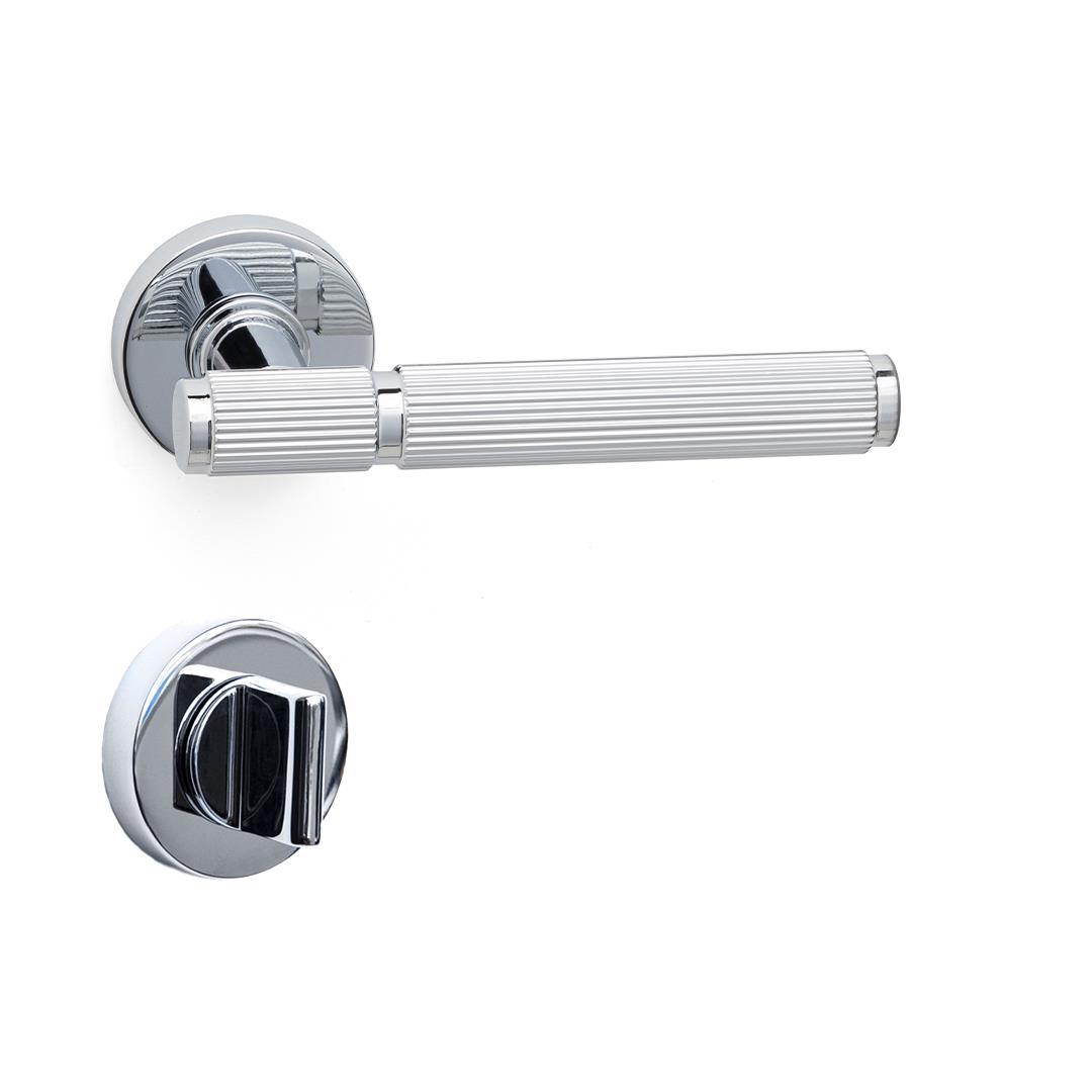 Pıxar-L Rozetli Kapı Kolu Takımı Krom Renk