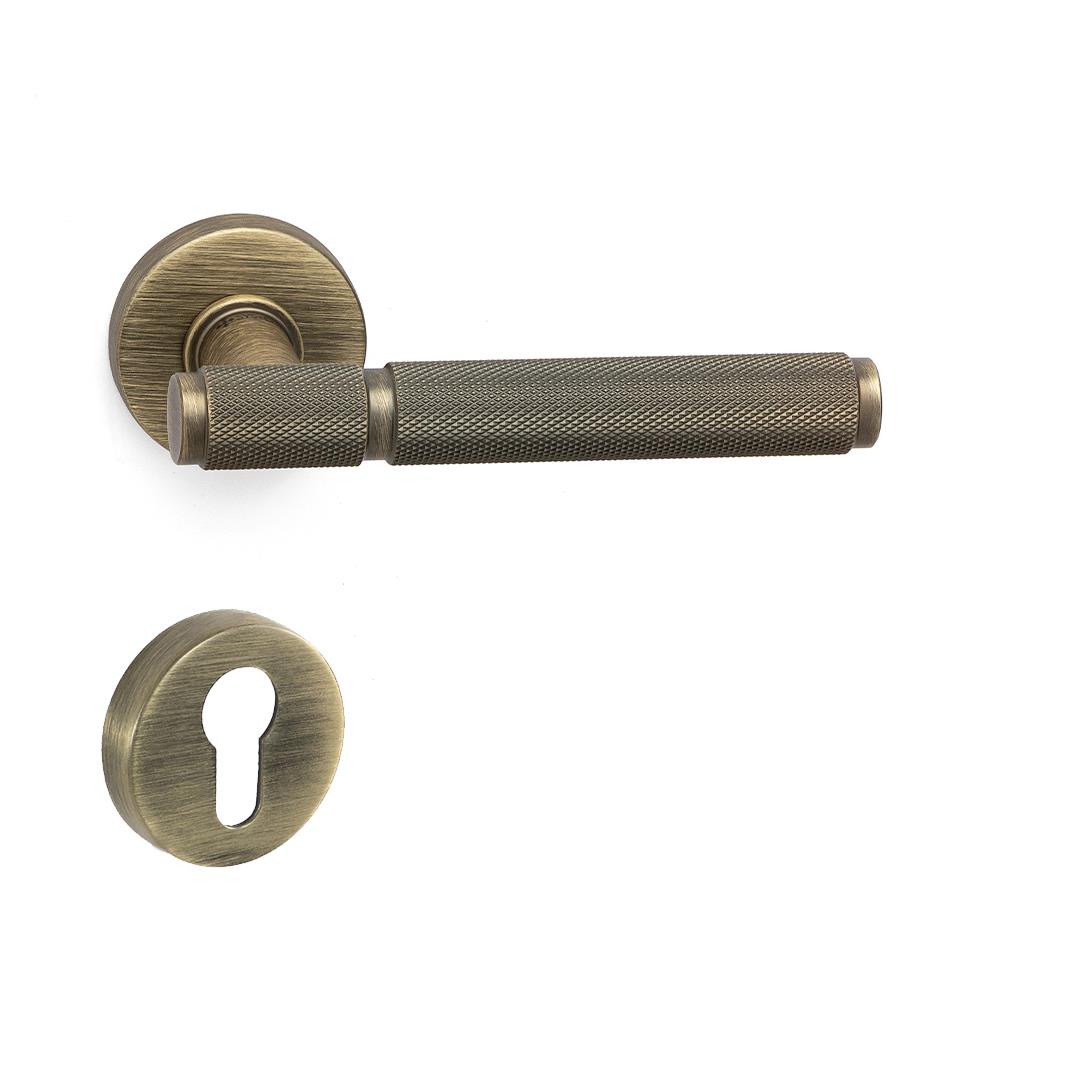 Pıxar-T Rozetli Kapı Kolu Takımı Antik Renk