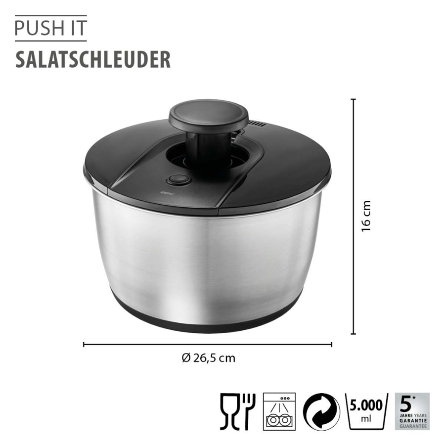 Push It Salata Kurutucusu Paslanmaz Çelik Ø 25 Cm - 5 L