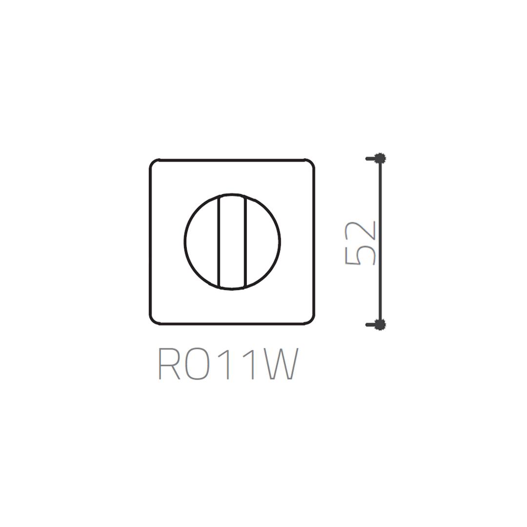 RO11 Kapı Kolu Rozeti Renk Wc Mat Altın Renk 52x52x9 mm