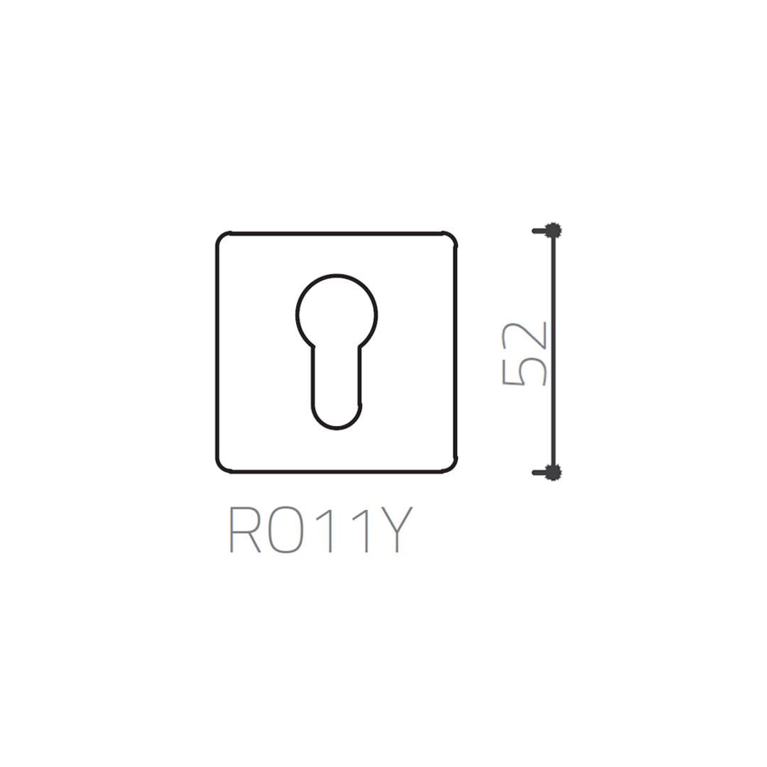 RO11 Kapı Kolu Rozeti Yale (Dış Kapı) Mat Altın Renk 52x52x9 mm
