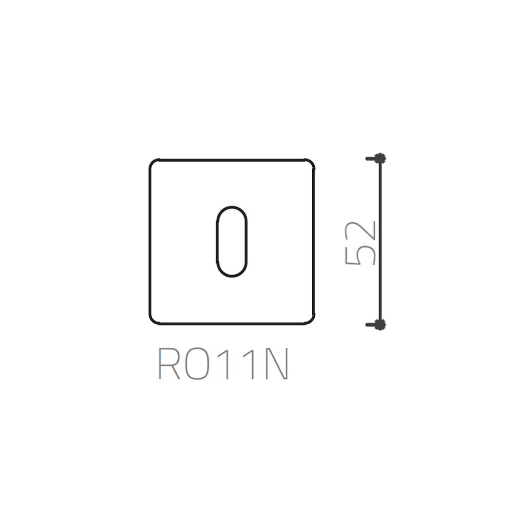 RO11 Kapı Kolu Rozeti Oda Füme Renk 52x52x9 mm