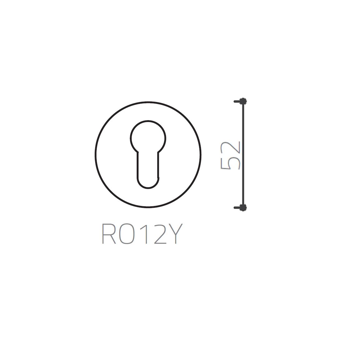 RO12 Kapı Kolu Rozeti Yale (Dış Kapı) Mat Altın Renk 52x52x9 mm