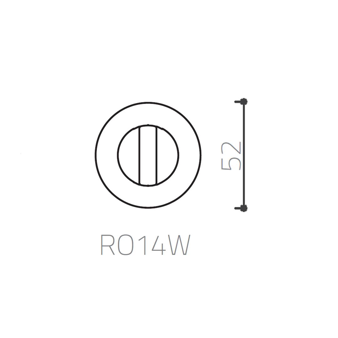 RO14 Kapı Kolu Rozeti Wc Krom Renk 52x52x11 mm