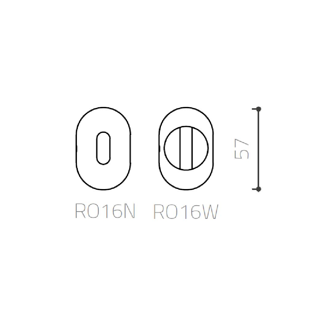 RO16 Kapı Kolu Rozeti WC Siyah 58x37x11 mm