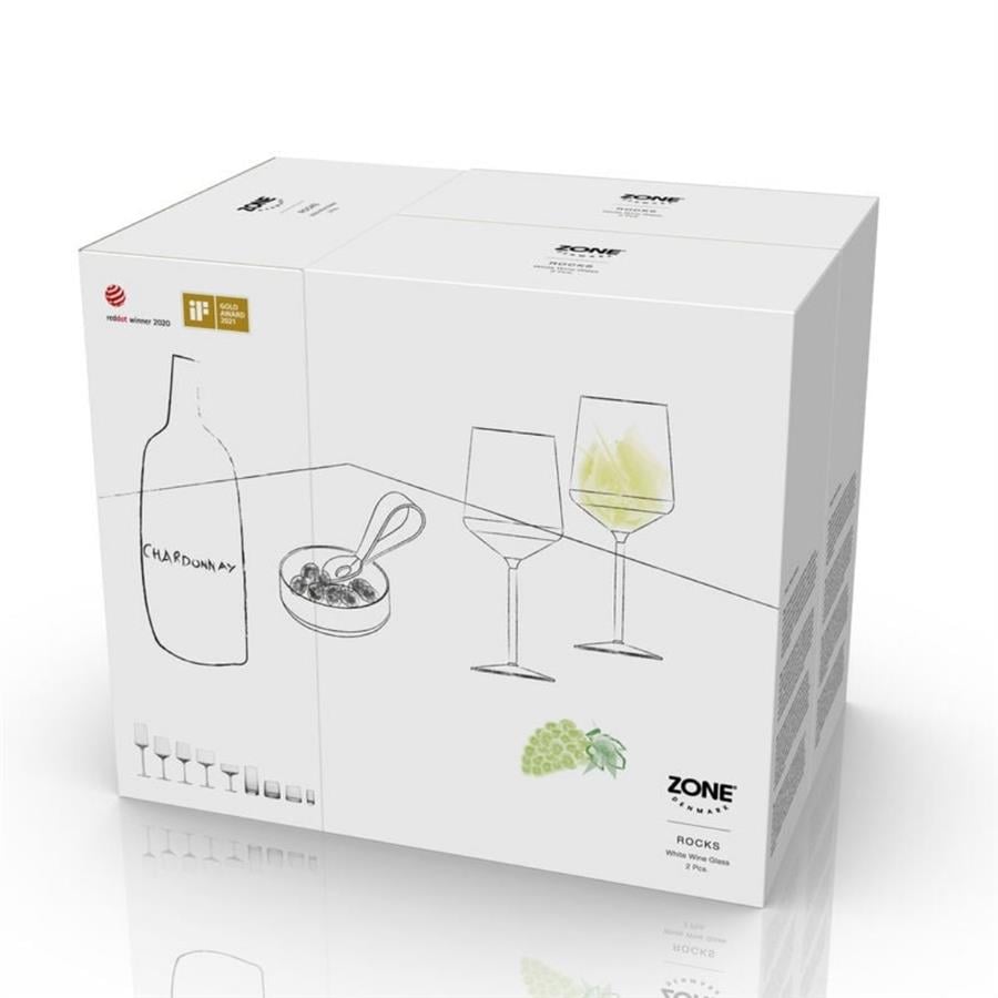 Rocks Kristal Beyaz Şarap Kadehi 2 Adet 30 cl