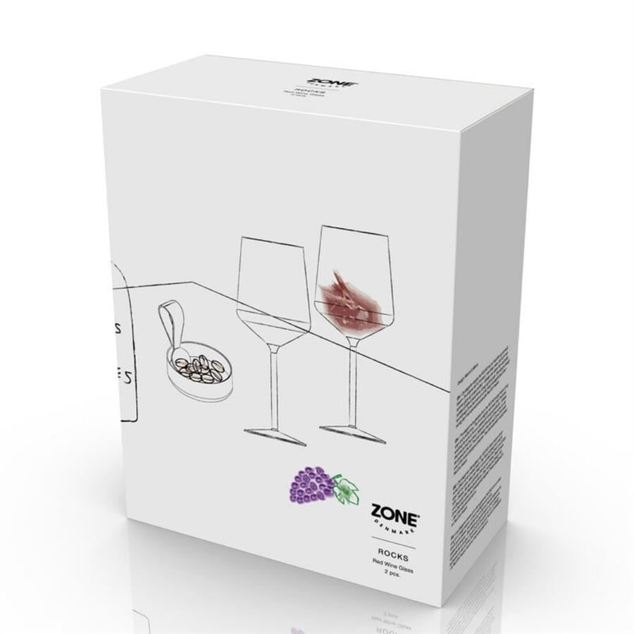 Rocks Kristal Kırmızı Şarap Kadehi 2 Adet 40 cl