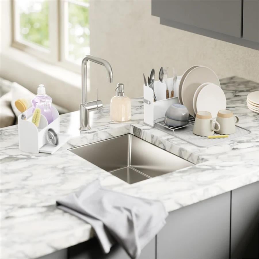 Sabun Pompalı Sling Lavabo Rafı Beyaz Renk 22x18 cm