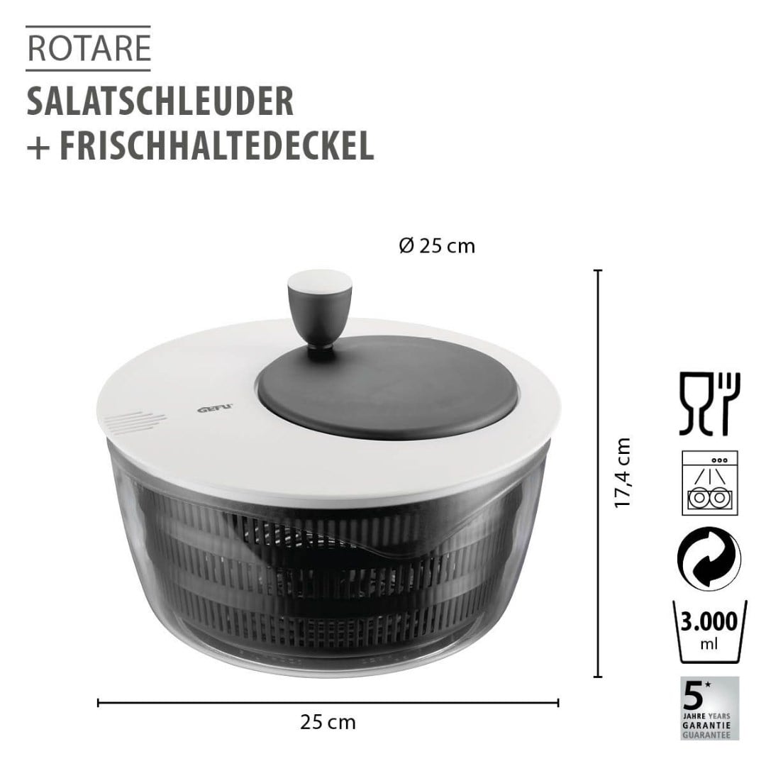 Salata Kurutucusu 4 L + Tazeliği Koruyucu Kapak