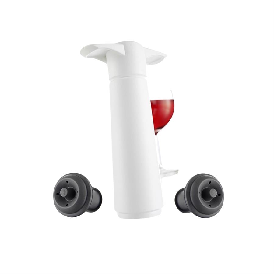 Şarap Vakum Seti - 1 Pompa 2 Tıpa / Beyaz