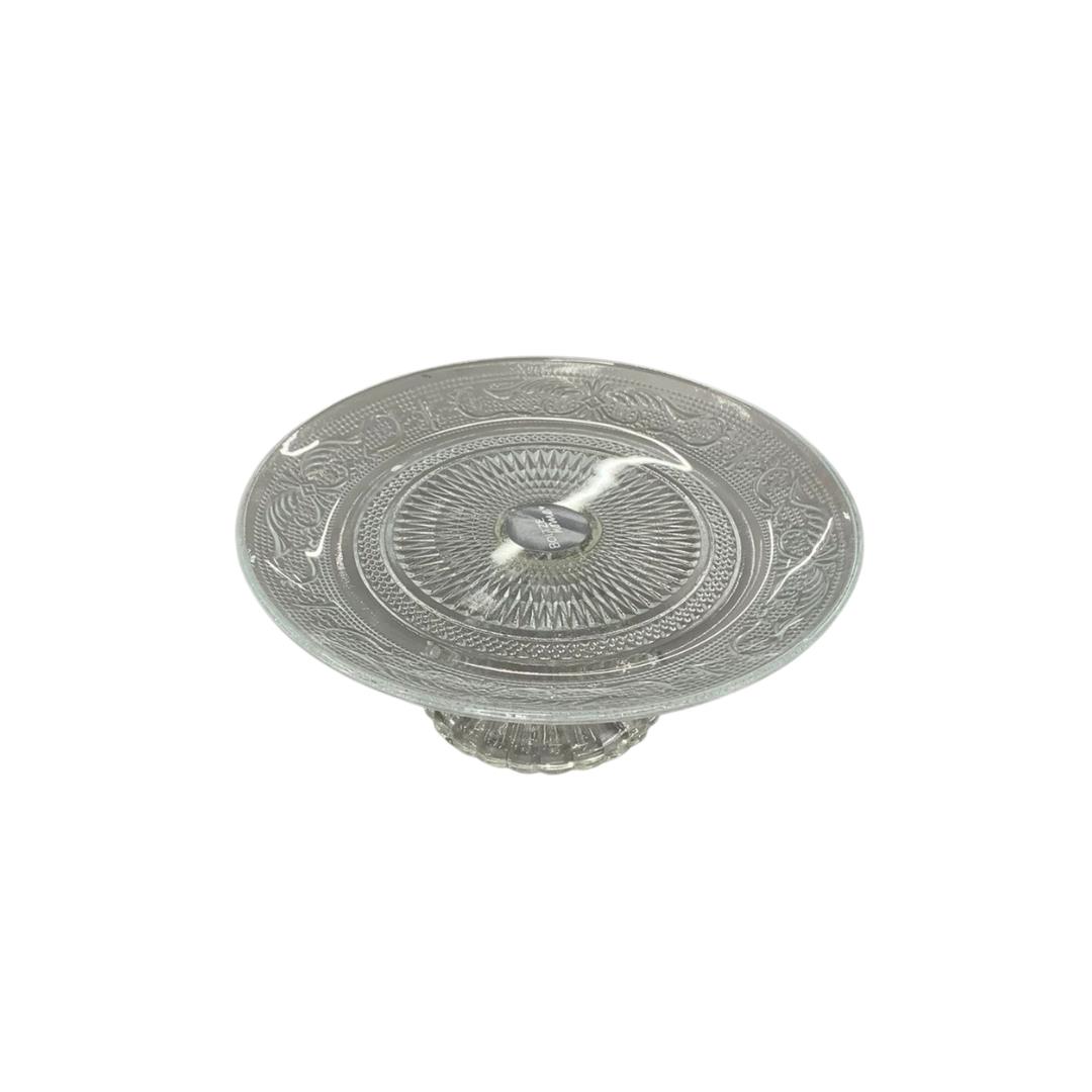 Şeffaf Camlı Kek Servis Tabağı Çap 18 cm