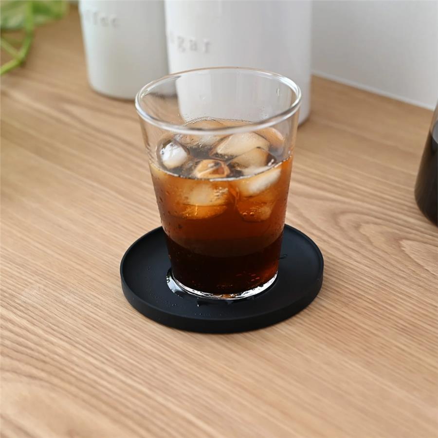 Silikon Bardak Altlığı Siyah Çap: 10 cm