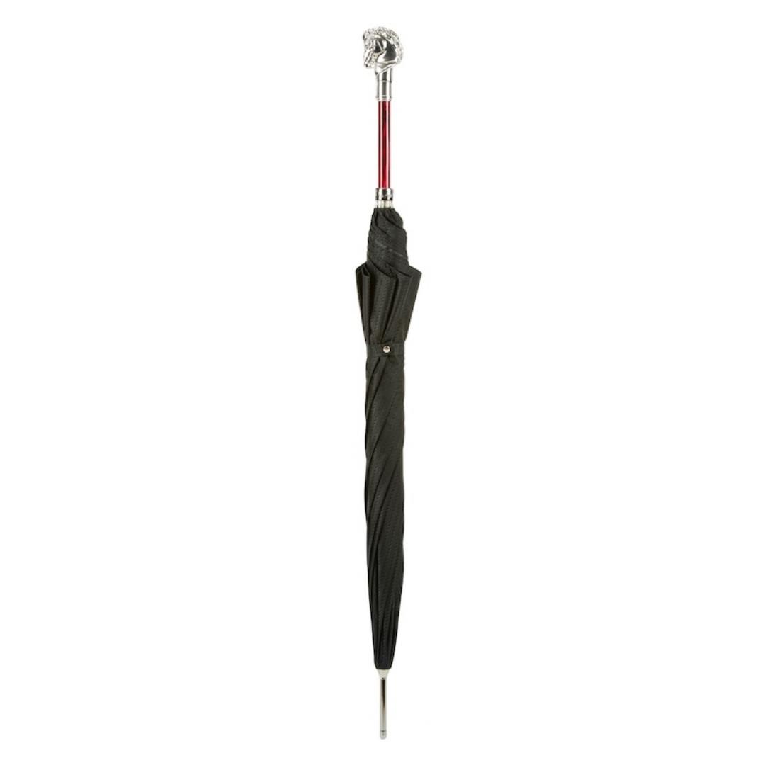 Silver At Figürlü Çizgili Unisex Otomatik Şemsiye 95 cm