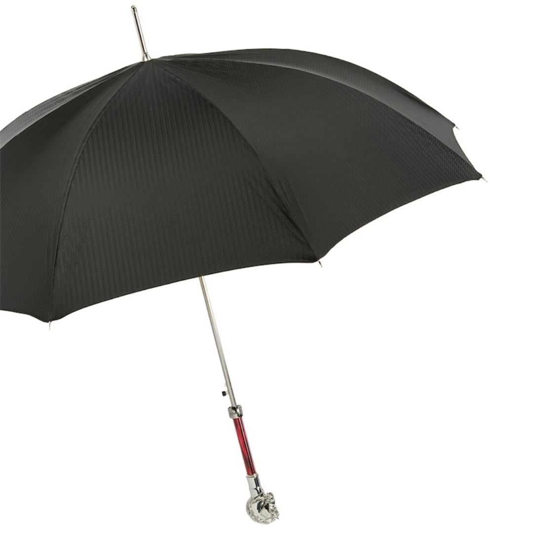 Silver At Figürlü Çizgili Unisex Otomatik Şemsiye 95 cm