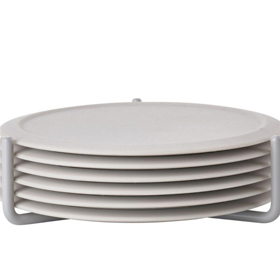 Singles 6Lı Bardak Altlığı Sıcak Gri 3,1 cm - Çap 10 cm