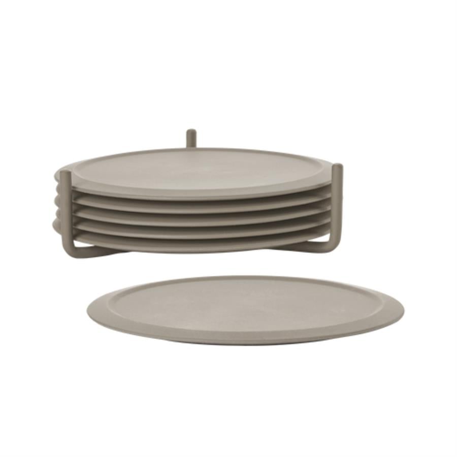Singles 6Lı Bardak Altlığı Taupe 3,1 cm - Çap 10 cm
