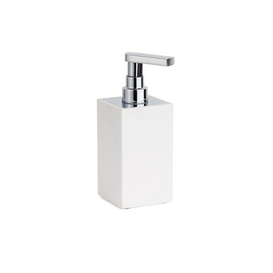Reçine Tezgah Üstü Sıvı Sabunluk Beyaz|Krom 190x73x88 mm