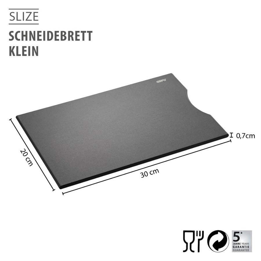 Slıze Küçüy Boy Kesme Tahtası, Siyah Renk 30x20x0,7 cm