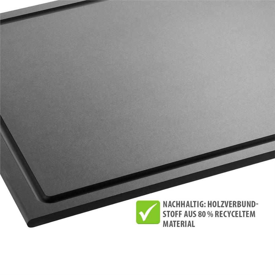 Slıze Orta Boy Kesme Tahtası, Siyah Renk 37x25x0,9 cm