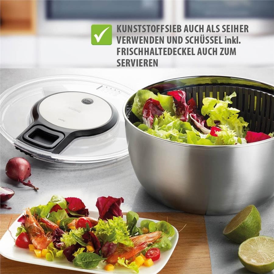 Speedwıng Salata Kurutucusu Paslanmaz Çelik Kaseli 5 L