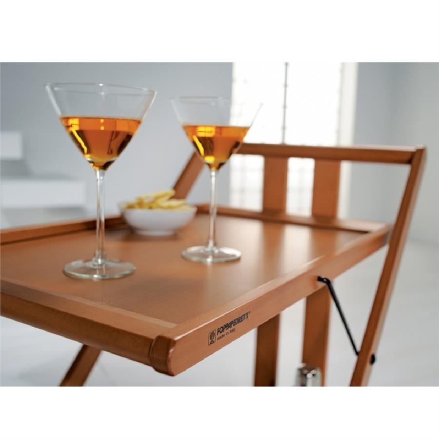 Sprint Ahşap Katlanabilir Servis Arabası Doğal Renk