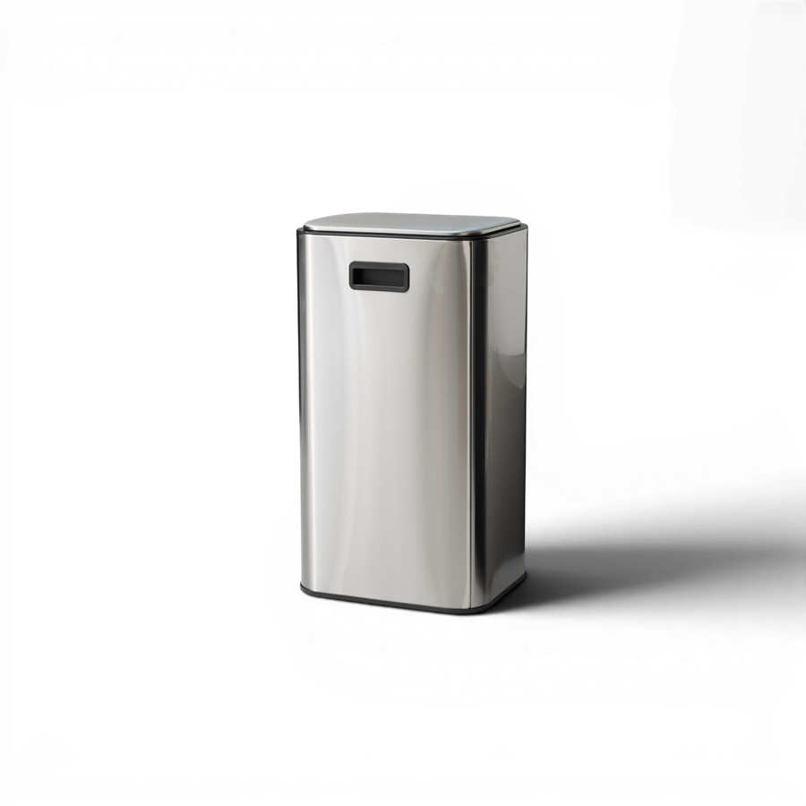 Square Mat Paslanmaz Çelik Pedallı Çöp Kovası 30 L