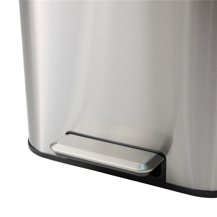 Square Mat Paslanmaz Çelik Pedallı Çöp Kovası 30 L