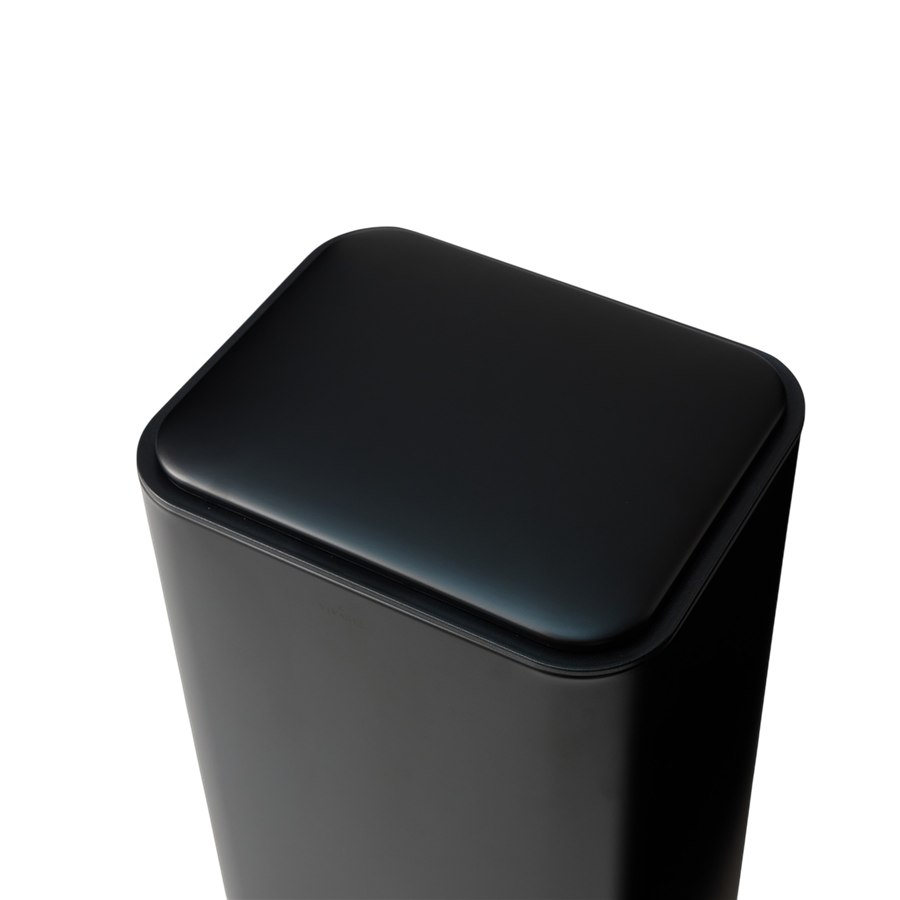 Square Mat Siyah Pedallı Çöp Kovası 30 L