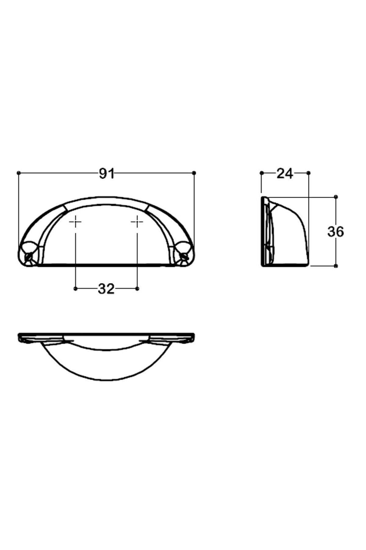 4525 Mat Altın Rengi Tas Kulp 32 Mm
