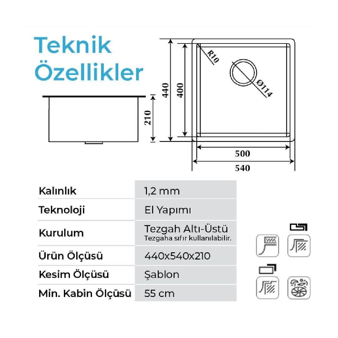 Stella 4454 Altın 540X440 Mm Eviye