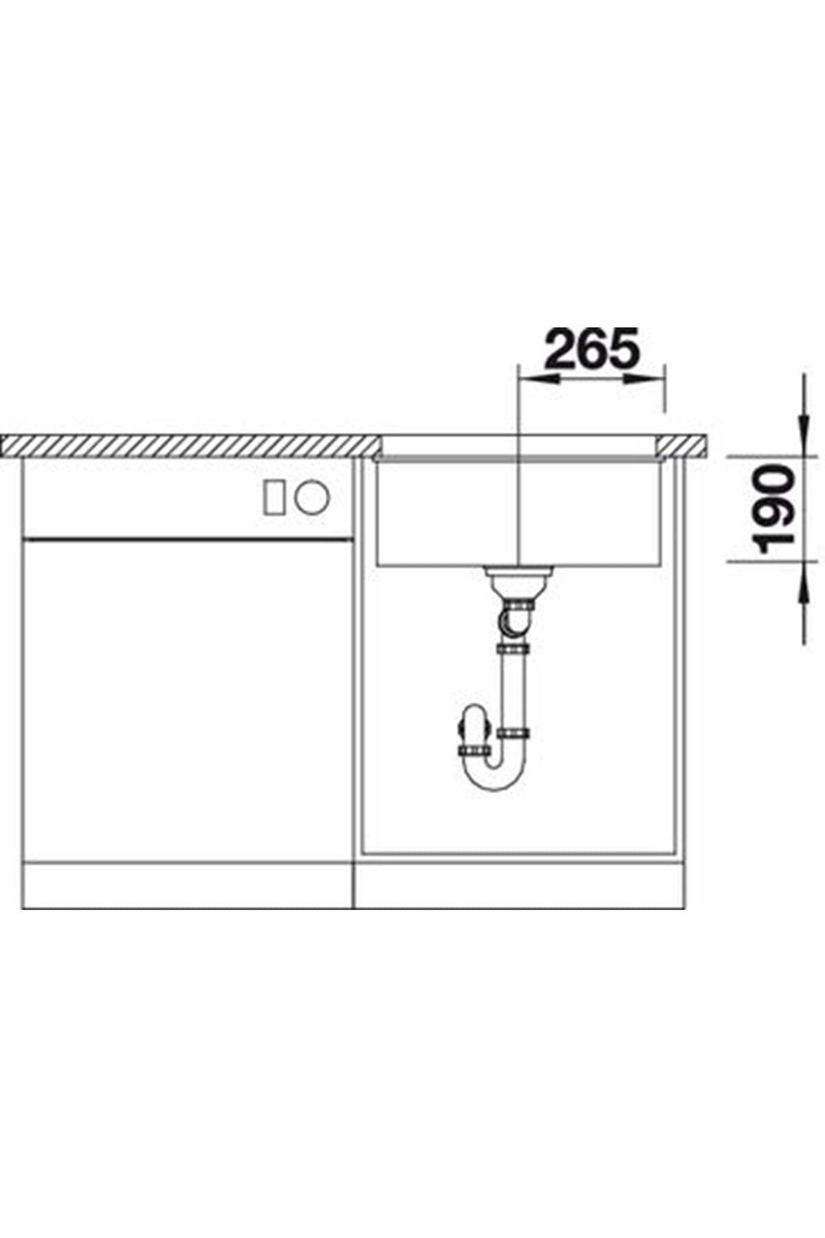 Blanco Subline 500 U Tezgah Altı Damlalıksız Granit Evye Beyaz