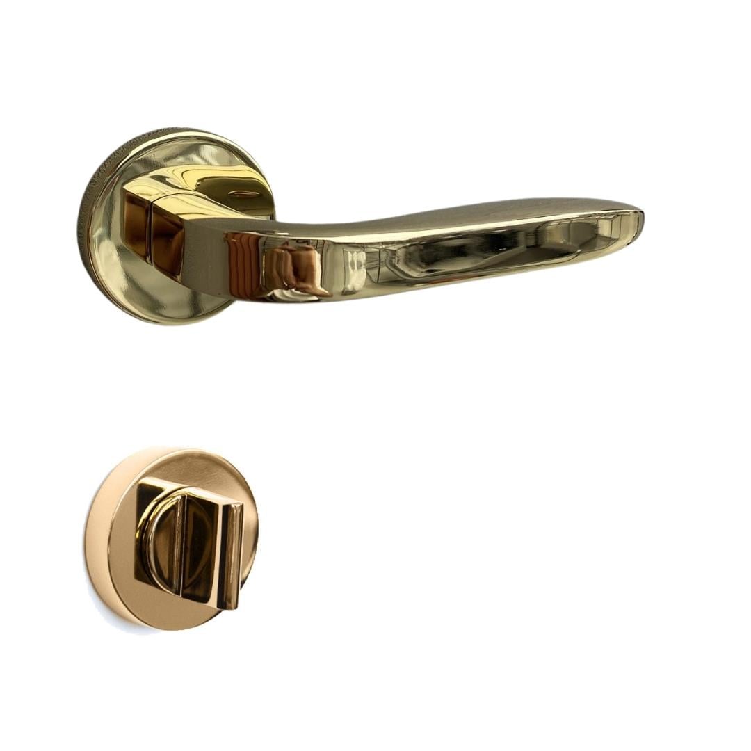 Supra Rozetli Kapı Kolu Takımı Gold Renk