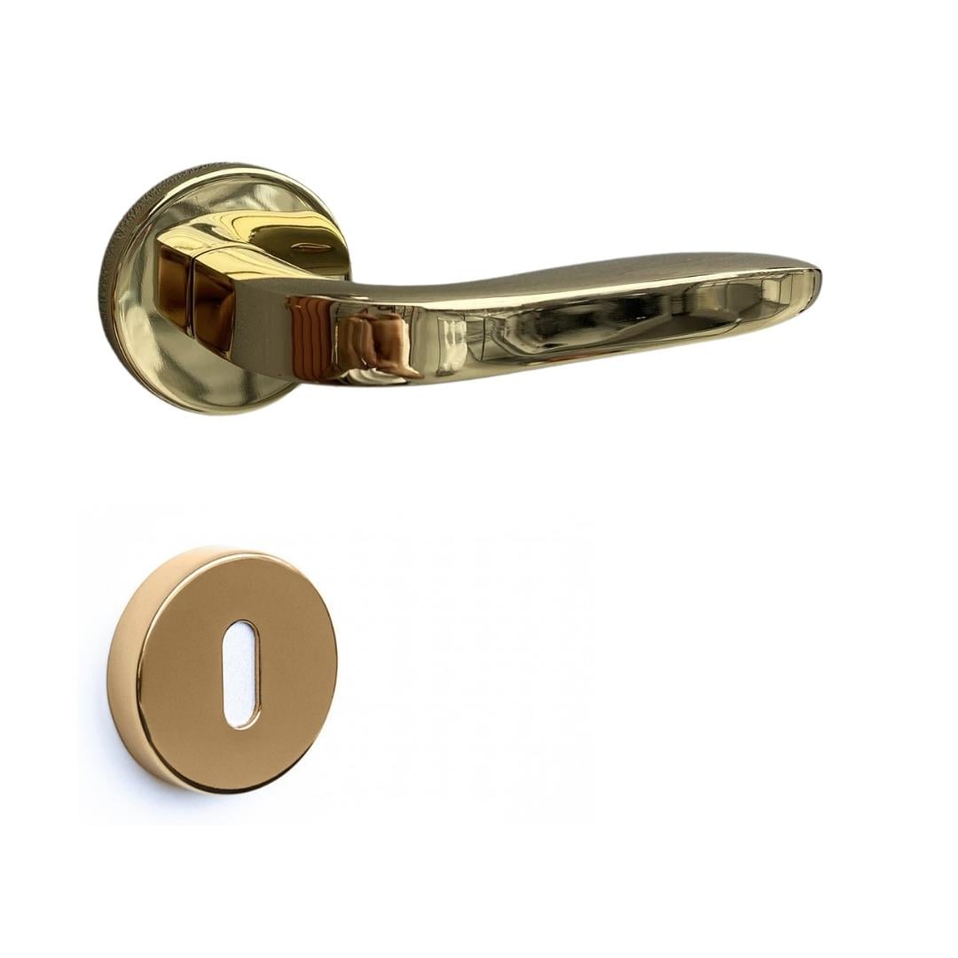 Supra Rozetli Kapı Kolu Takımı Gold Renk