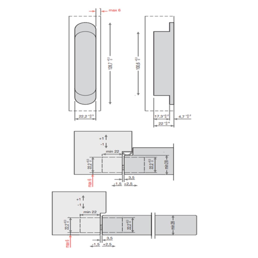 System Gizli Menteşe 128X22 mm 60 Kg Mat Antik Bronz Renk