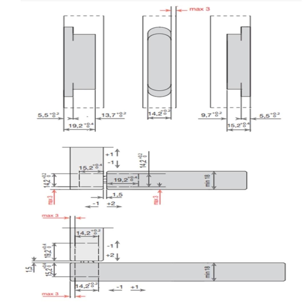 System Gizli Menteşe 76X14 mm 16 Kg Mat Siyah Renk