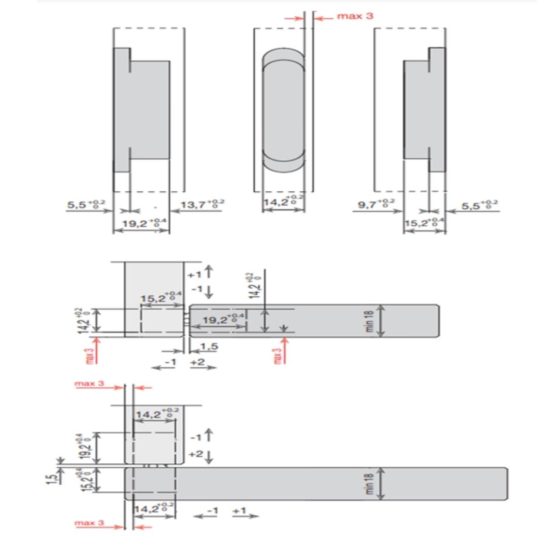 System Gizli Menteşe 76X14 mm 16 Kg Parlak Nikel Renk