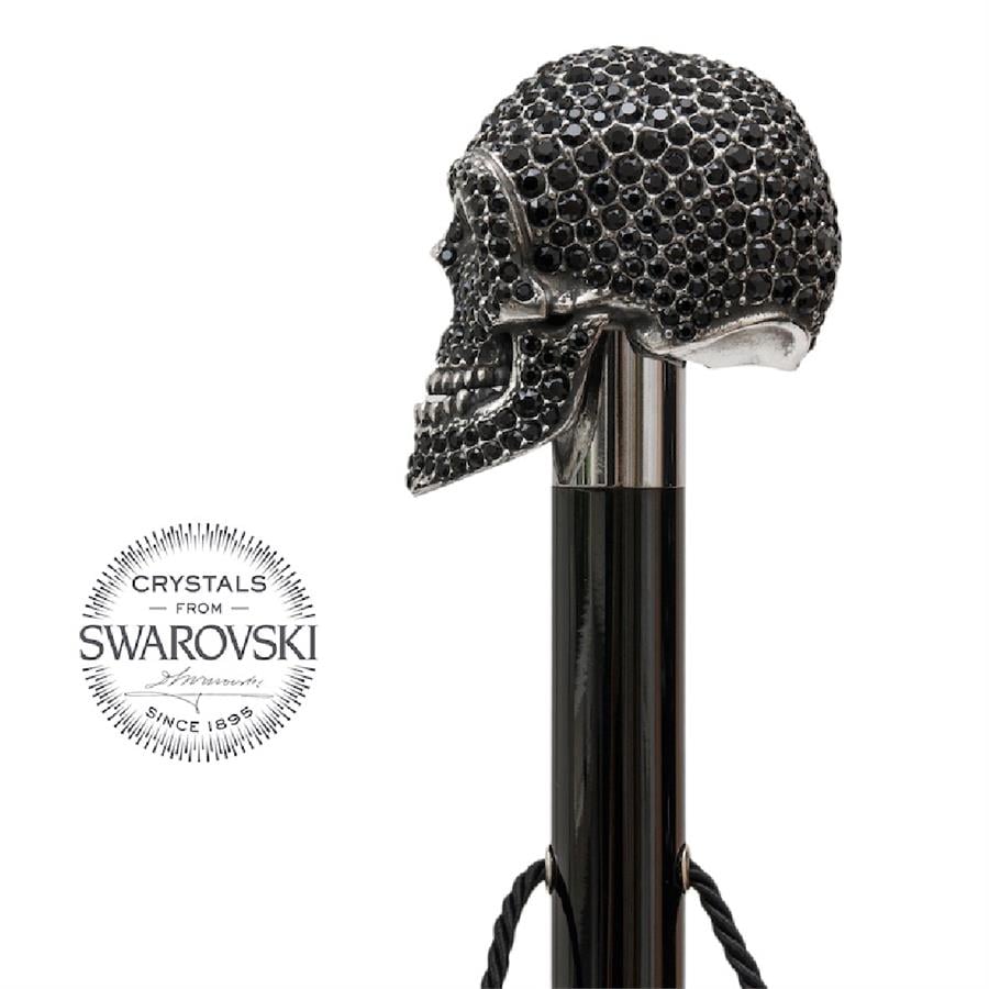Siyah Swarovski® Kafatası Ayakkabı Çekeceği 50 cm