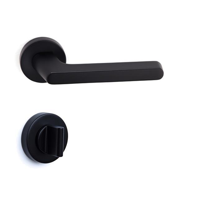 Tavıra Rozetli Kapı Kolu Takımı Siyah Renk