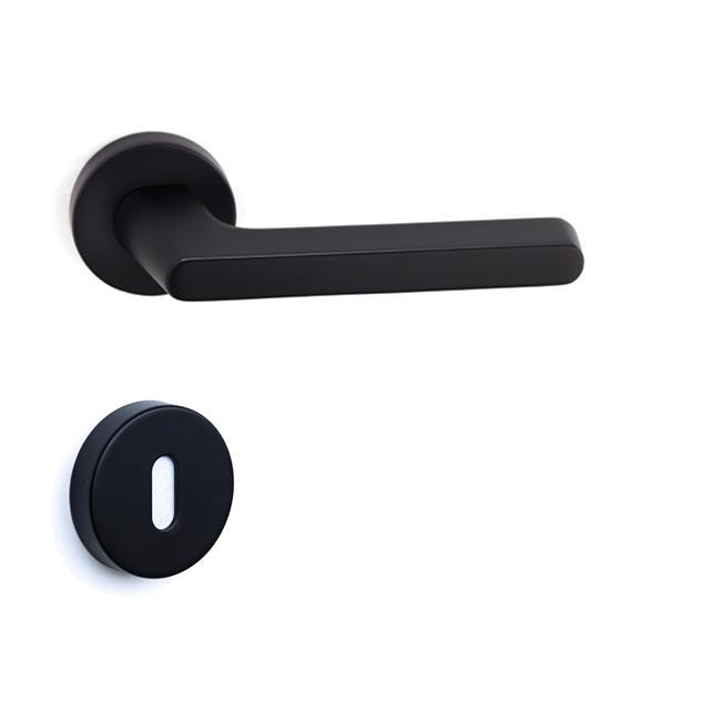 Tavıra Rozetli Kapı Kolu Takımı Siyah Renk