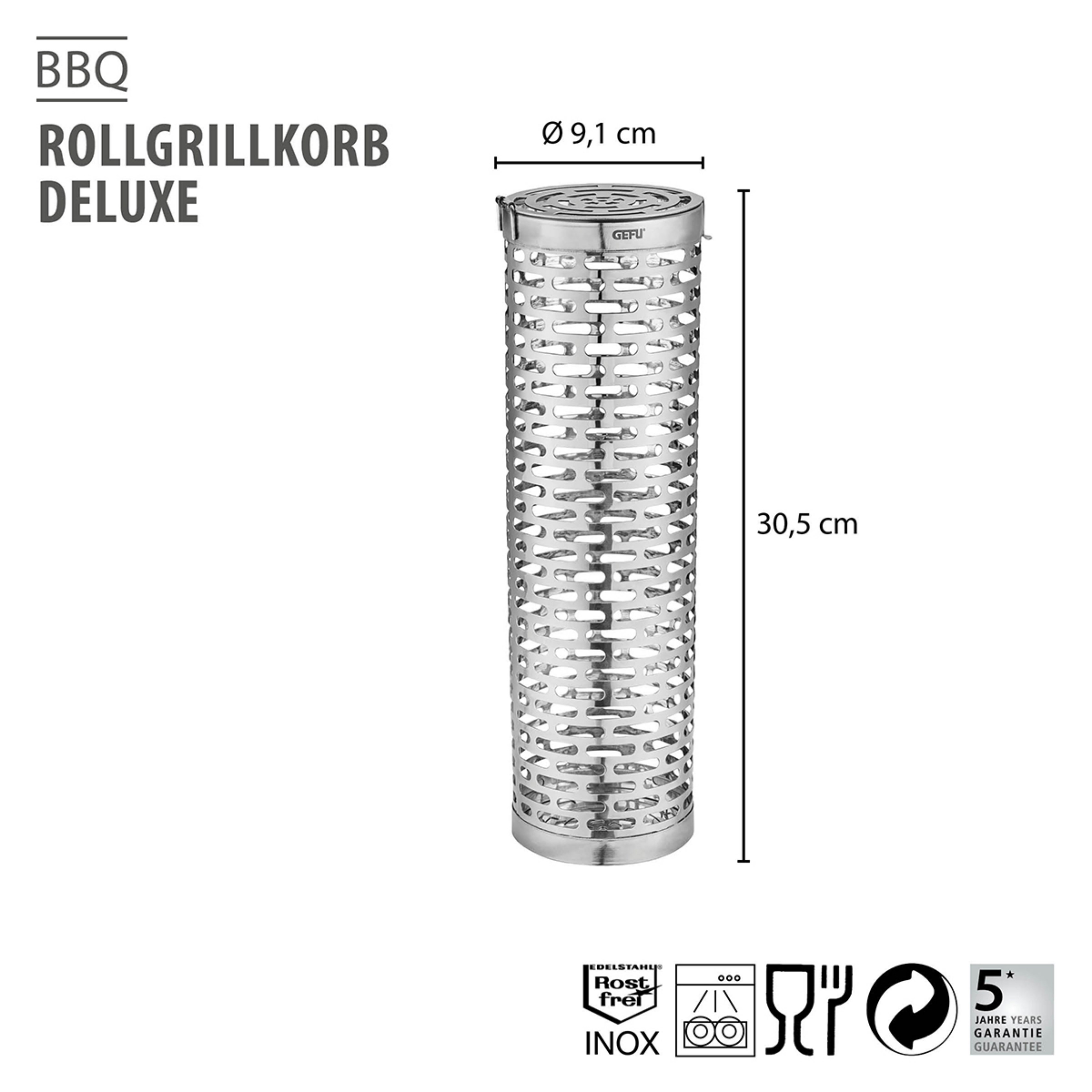 Tekerlekli Lüks Barbekü Sepeti Paslanmaz Çelik 30 cm