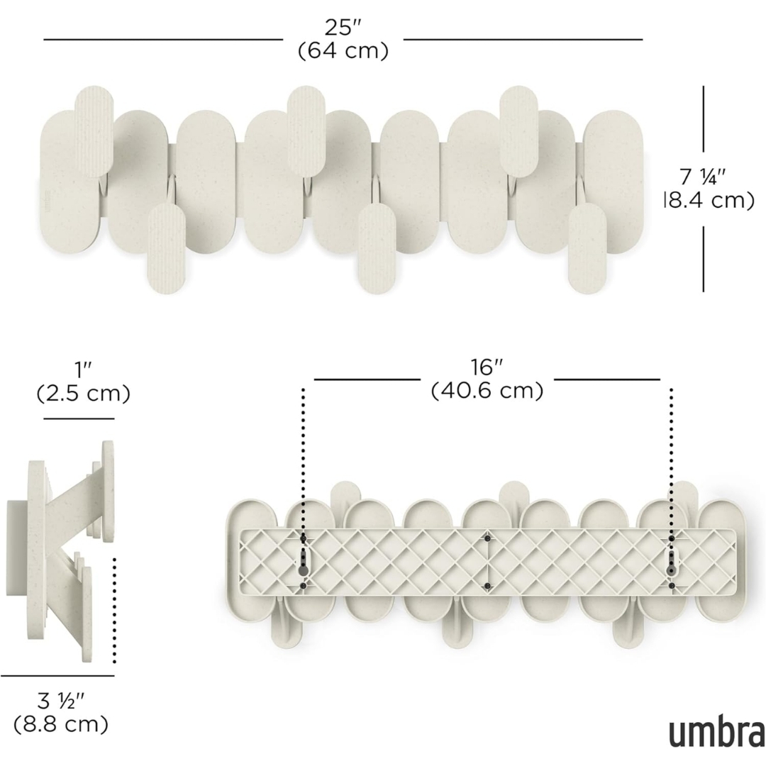 Tempo Duvara Monte 6Lı Askılık Kum Rengi 47x15,7x6,4 cm