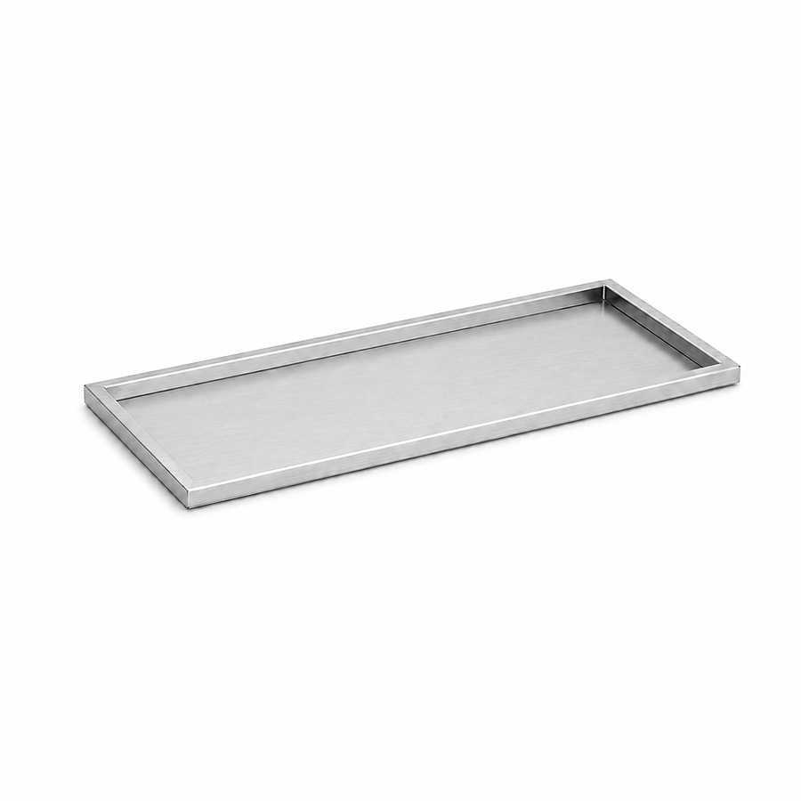 Tezgah Üstü Dikdörtgen Tepsi Nikel Mat Saten 30 cm