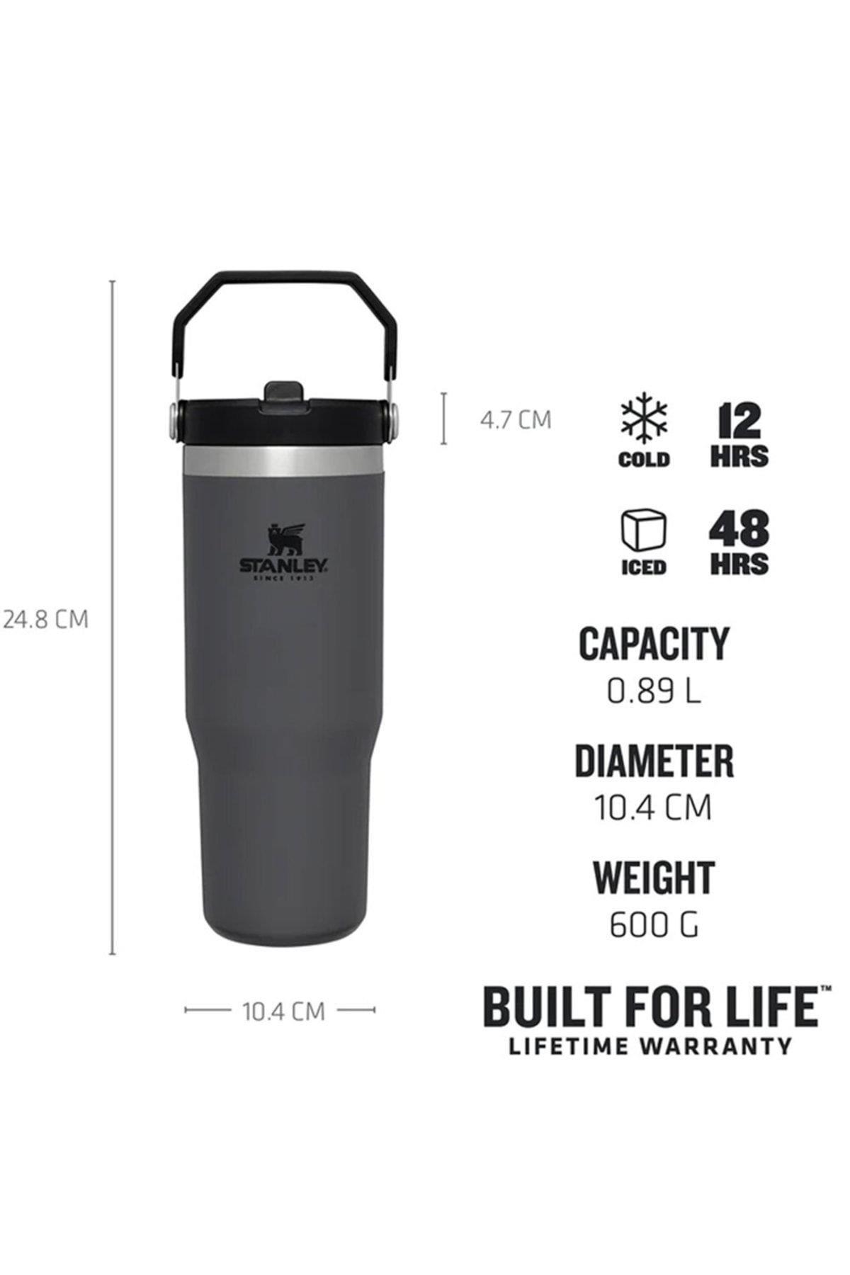 Stanley The IceFlow Flip Straw Pipetli Termos Bardak 0,89 LT - Siyah