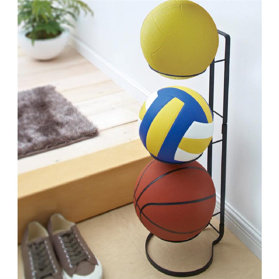 Top Standı Siyah 3 Bölmeli 65 cm