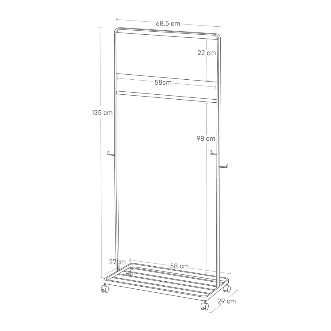 Tower Çocuk Askılığı Rafı Panelli Beyaz Renk 140 Cm